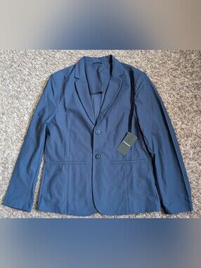 NWT Fabletics Navy The Don Blazer 2-Button Jacket Men's M
